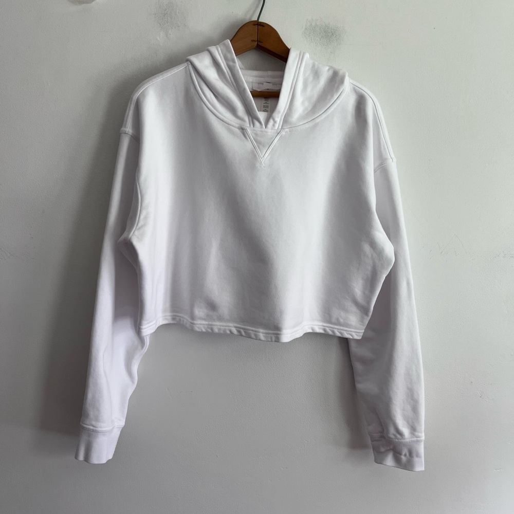 Lululemon All Yours Cropped White Hoodie